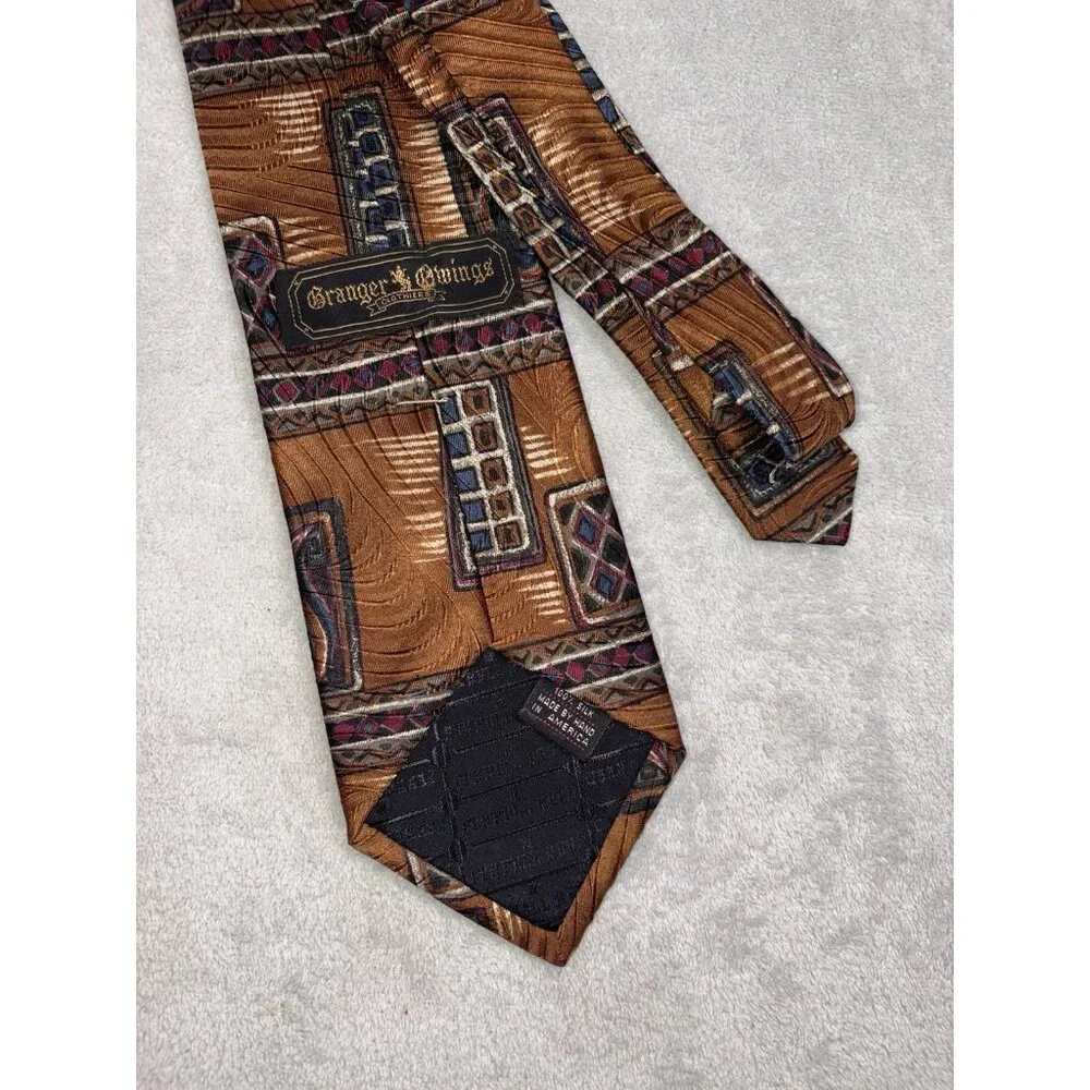 Granger Owings Men’s Necktie 100%‎ Handmade Silk Made in USA Fast Shipping!